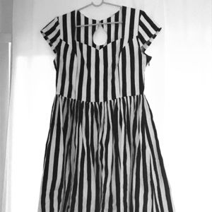 Black and White Striped Modcloth Dress WORN ONCE!